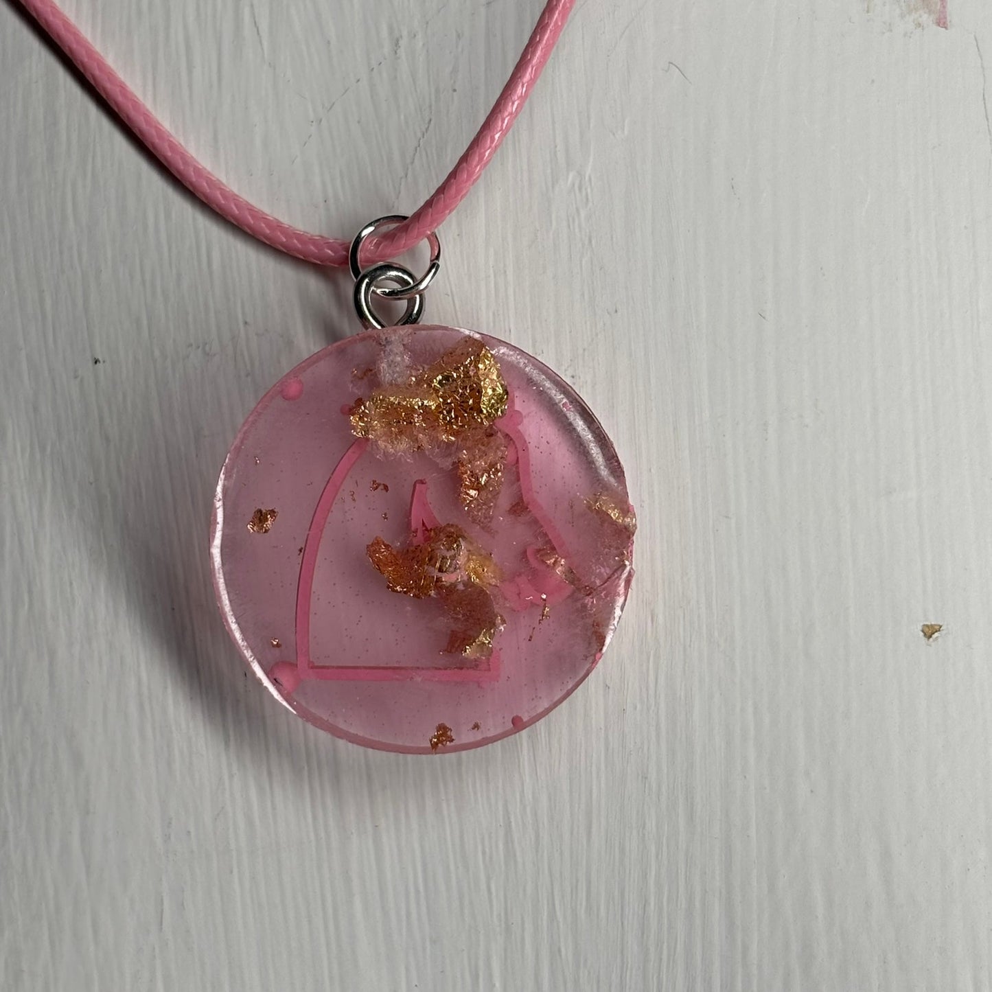 Crystal Pink Knight - Handmade Resin Chess Necklace