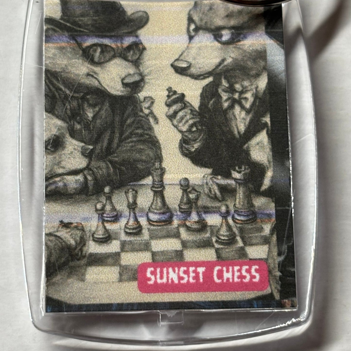 Racoon Brothers - Chess  Photo Keychain