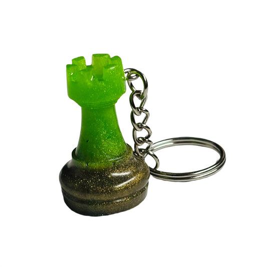 Green Rook - Handmade Resin Keychain
