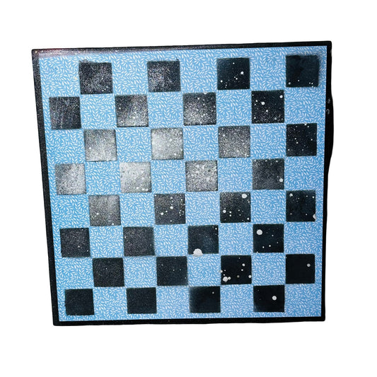 Simple Blue - Scrapbook Chess Board