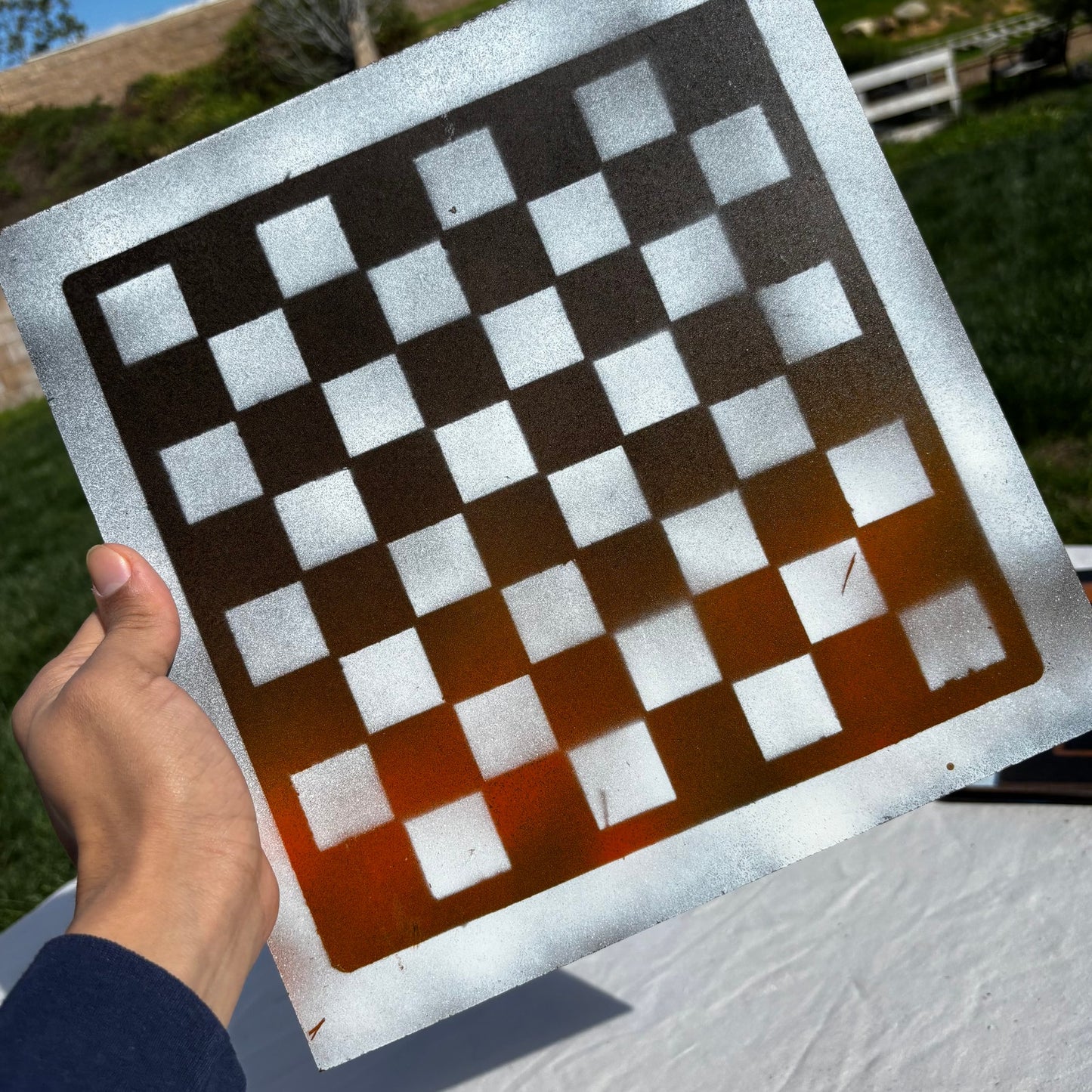 Burned Orange - Painted Chess Set