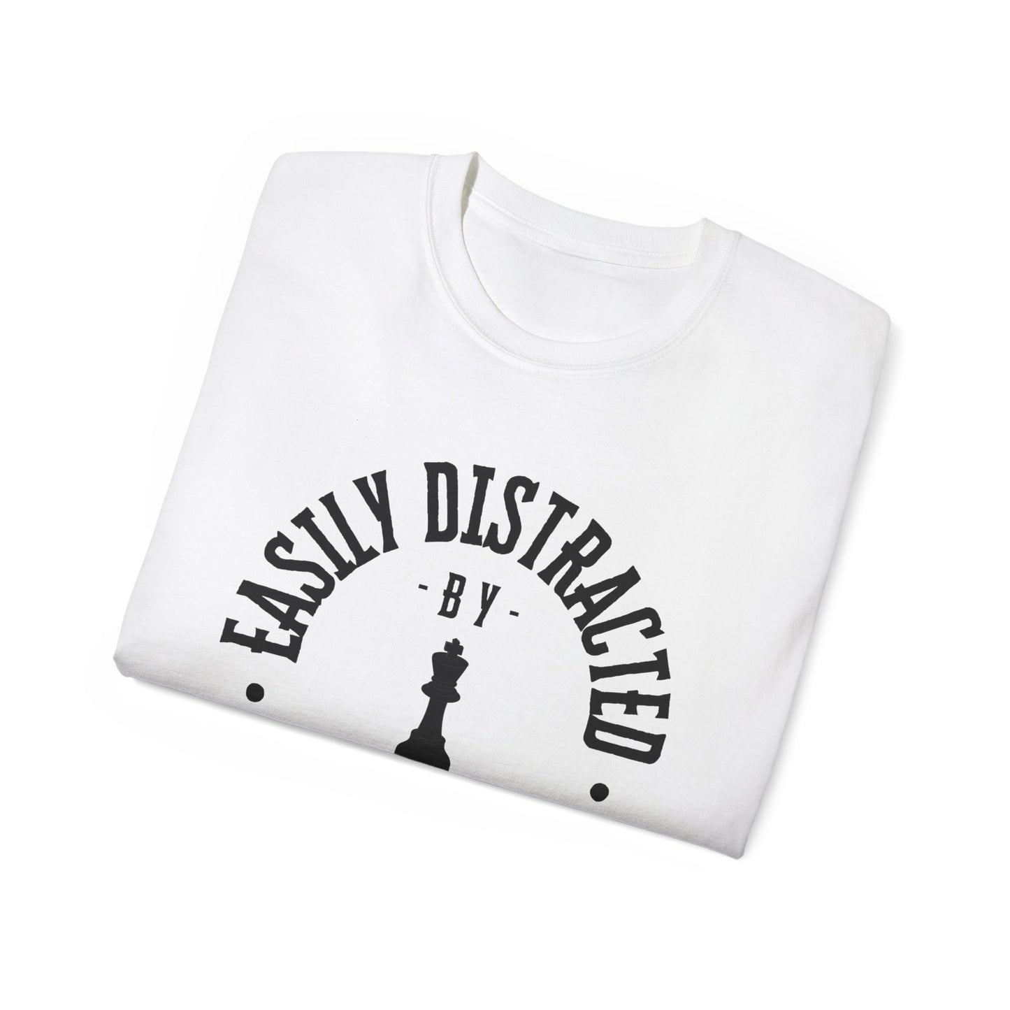 Distracted By Chess - White Chess T Shirt