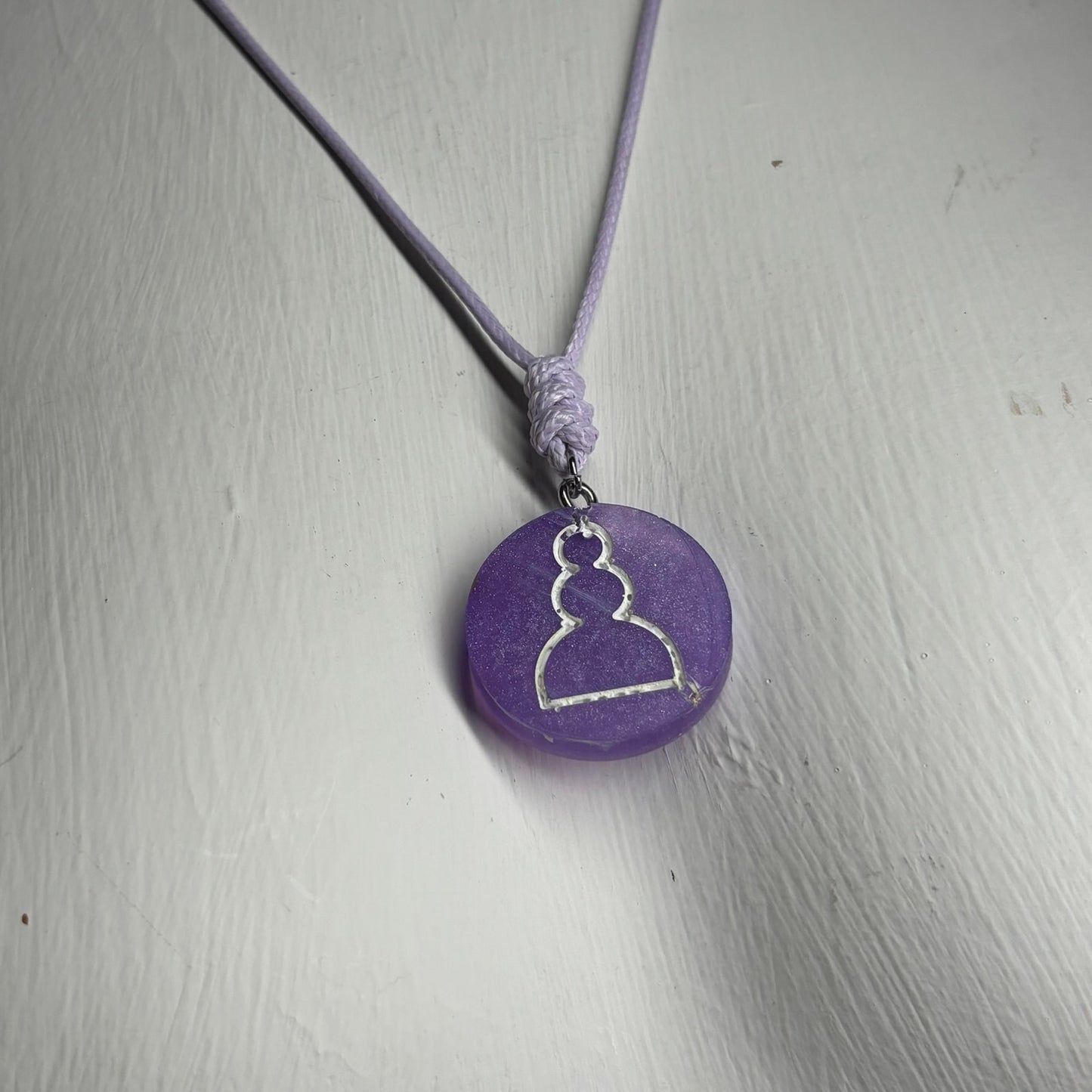 Purple Pawn - Handmade Resin Chess Necklace