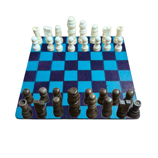 Dark Purple Blue - Mini Chess Set