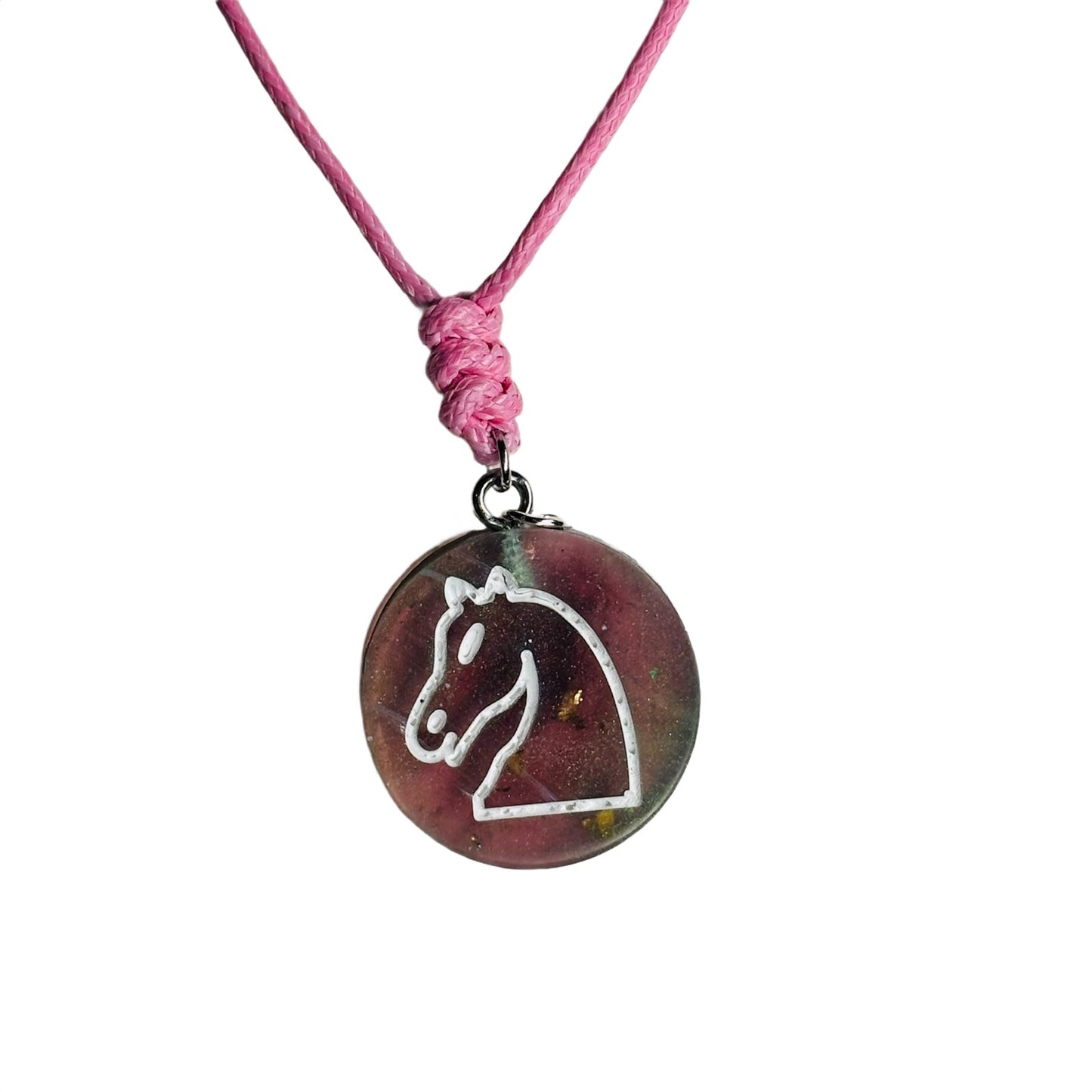 Vintage Knight - Handmade Resin Chess Necklace