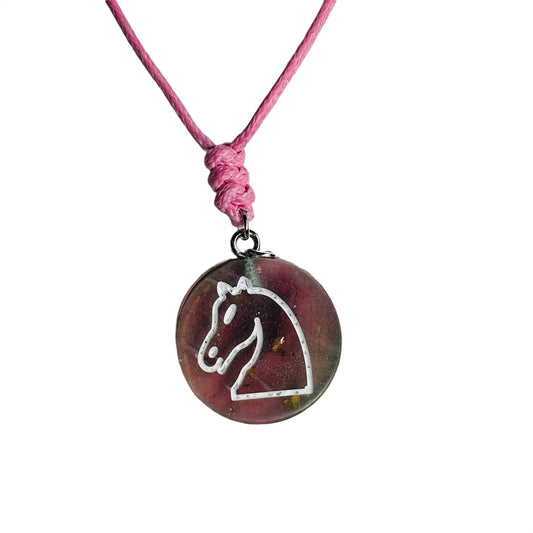 Vintage Knight - Handmade Resin Chess Necklace