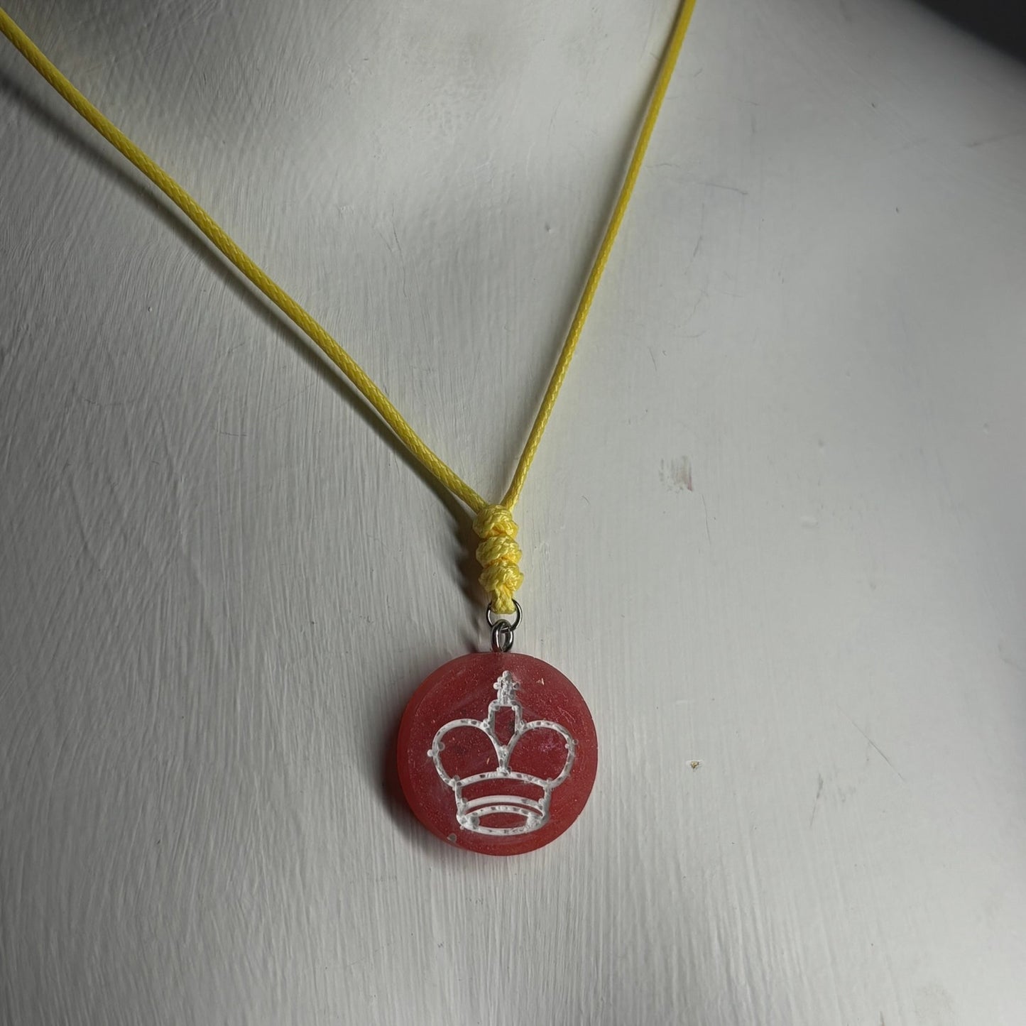 Red King - Handmade Resin Chess Necklace