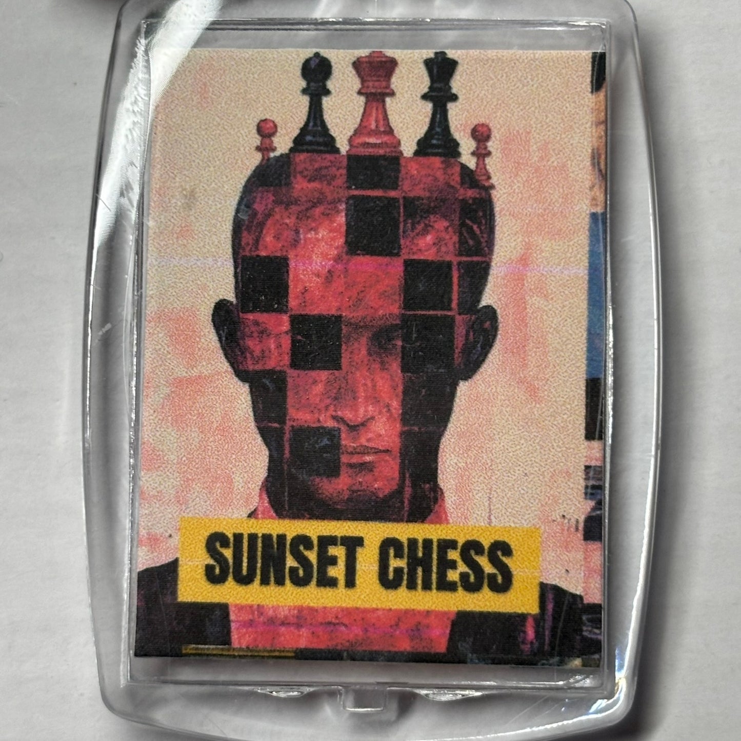 Checkered Face - Chess  Photo Keychain