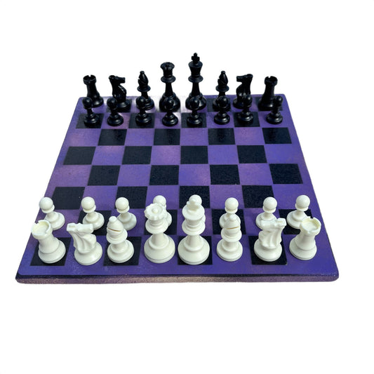 Purple & Black - Painted Chess Set