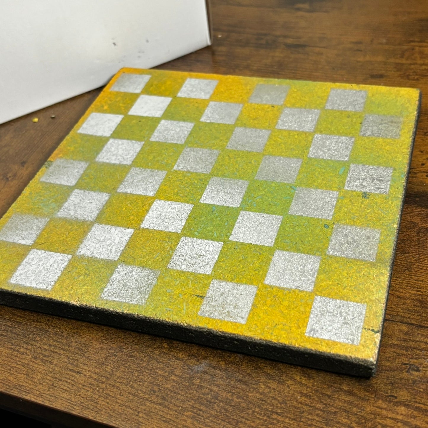 Yellow Chrome - Painted Double Sided Chess Board