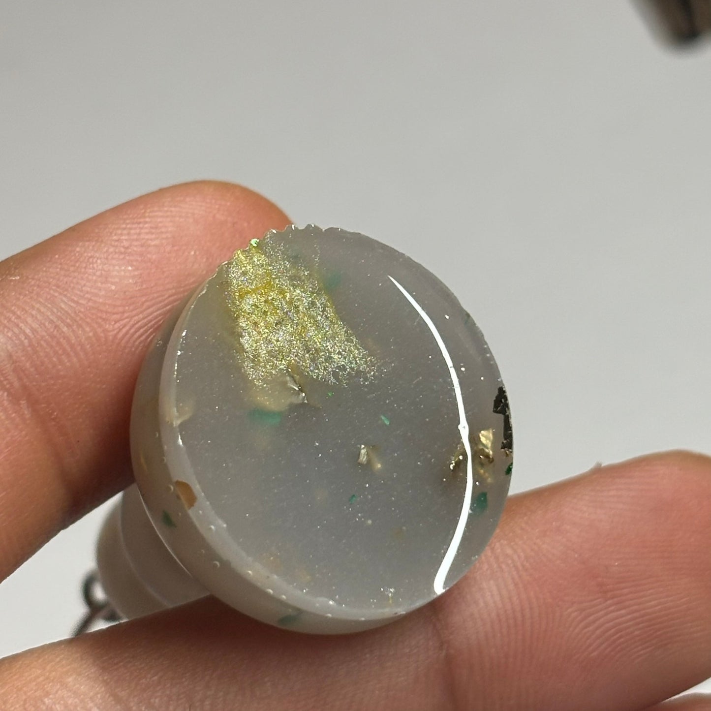 Gray Crystal Bishop - Handmade Resin Keychain