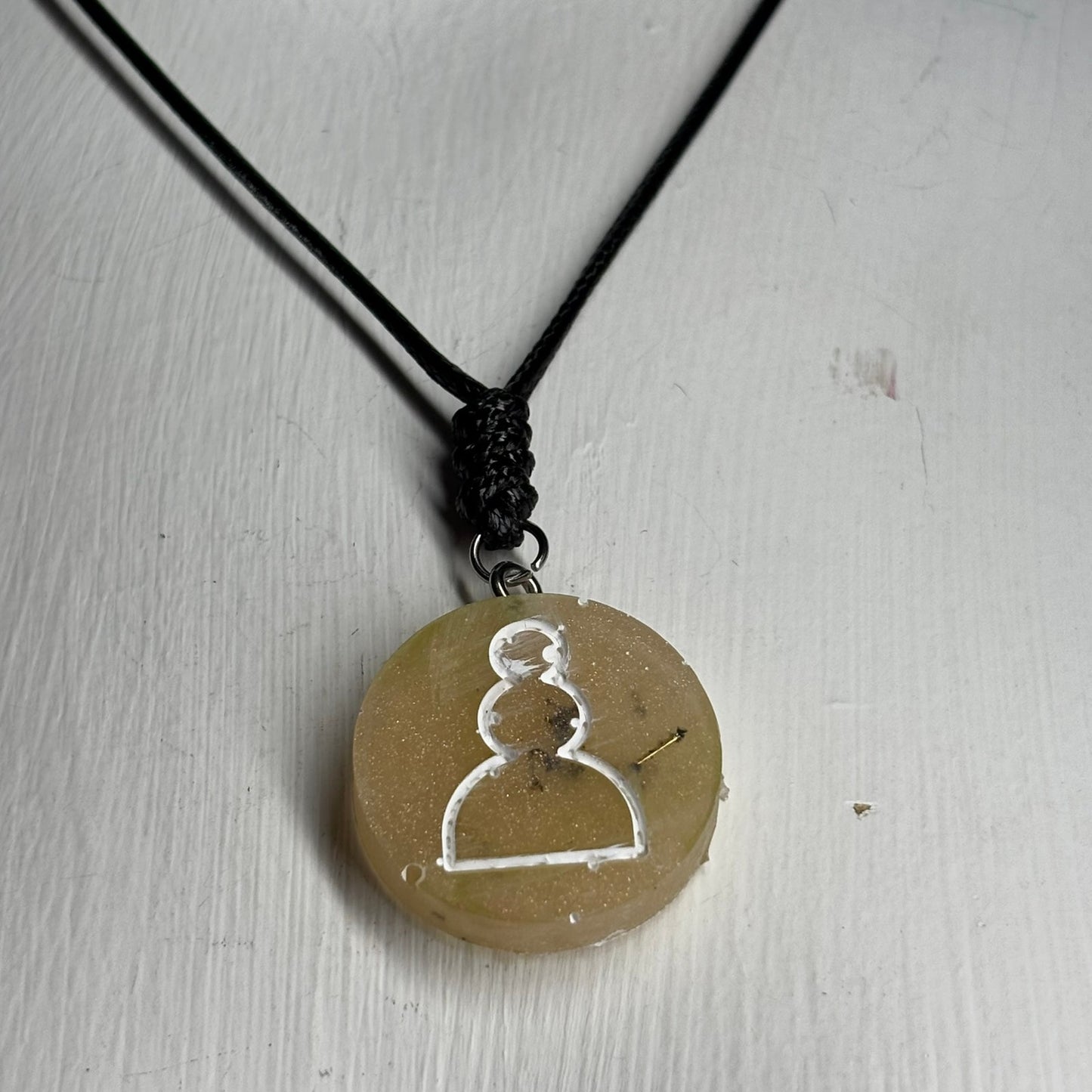 Sunshine Pawn - Handmade Resin Chess Necklace