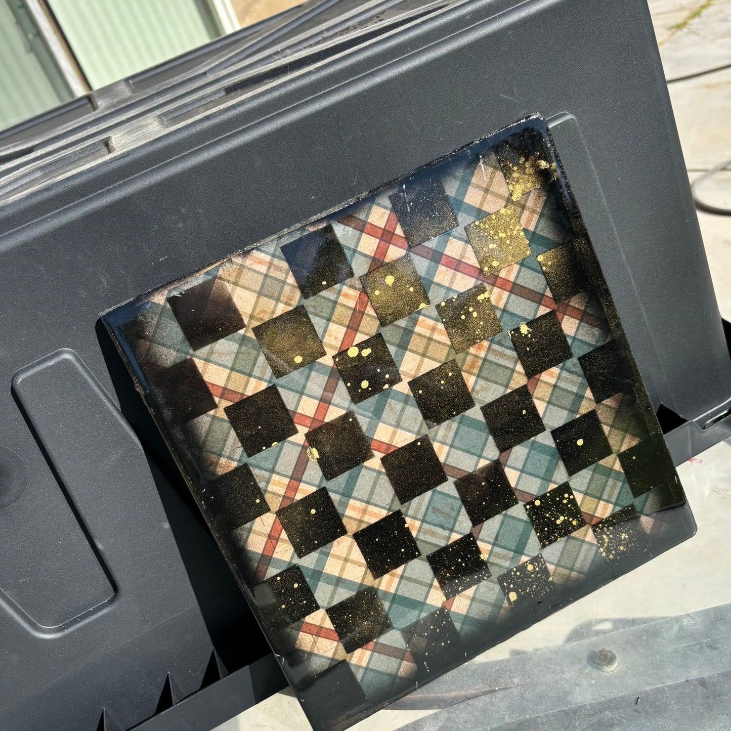 Vintage Pattern - Resin Coated Chess Board