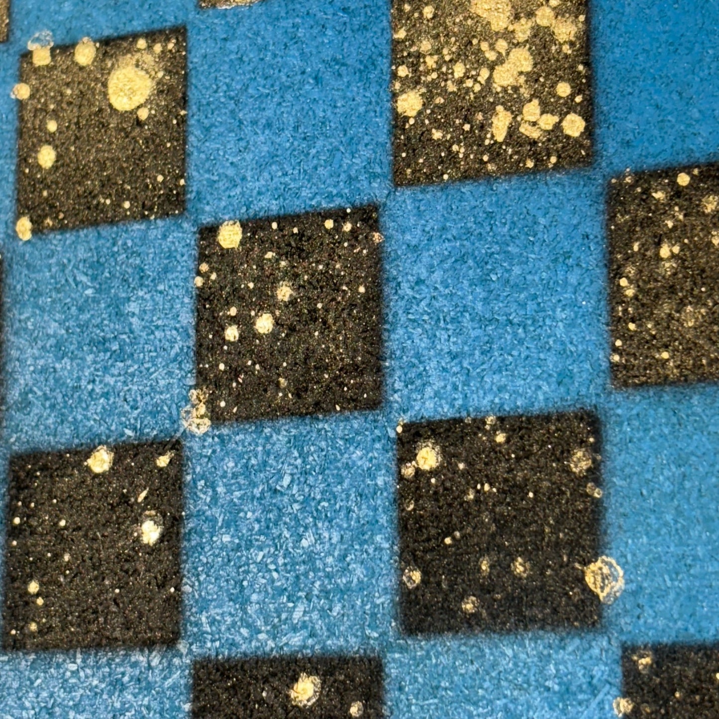 Blue & Black Gold Mist - Painted Chess Board