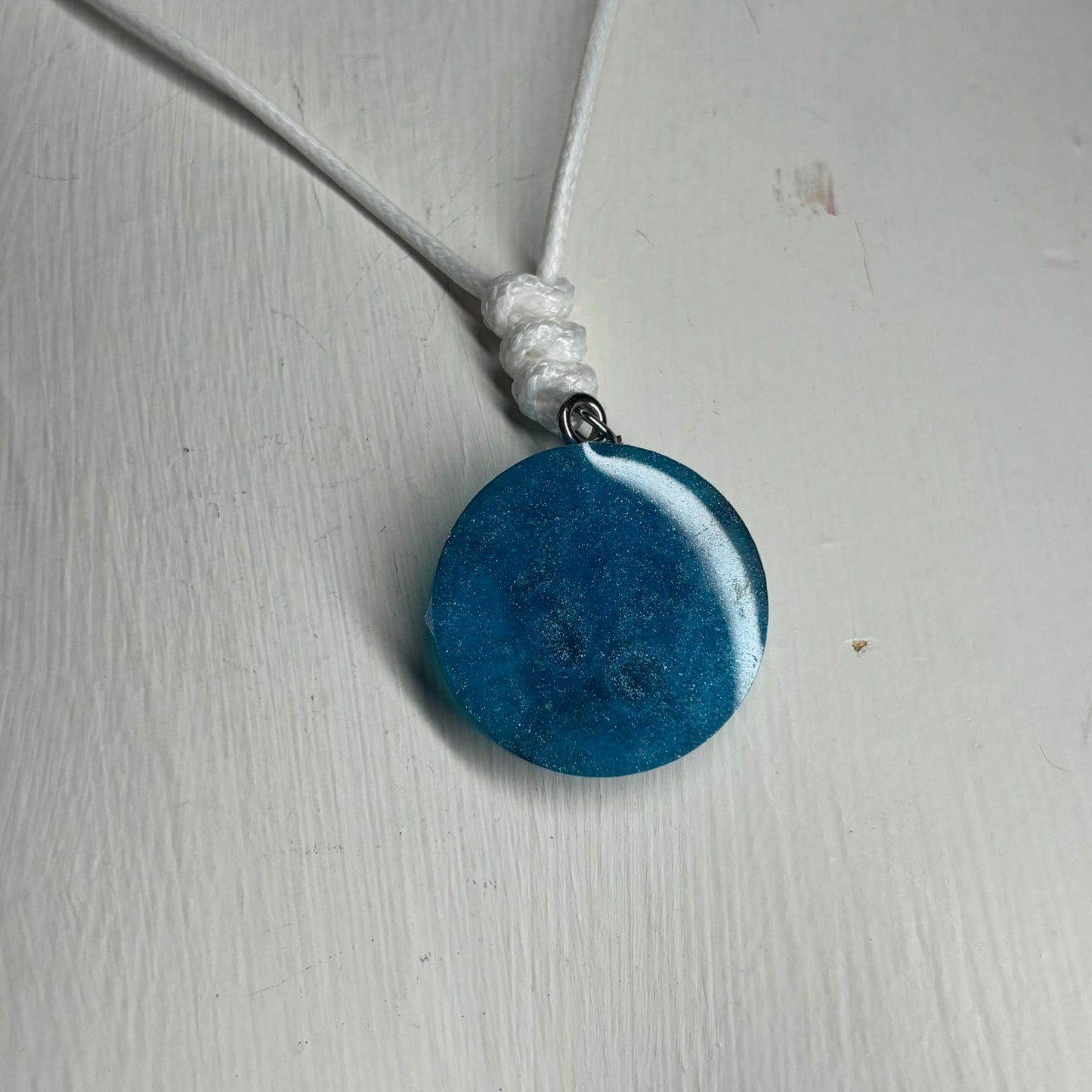 Blue Queen - Handmade Resin Chess Necklace