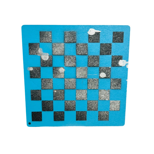 Blue & Black Chrome - Painted Thin Wooden Chess Board