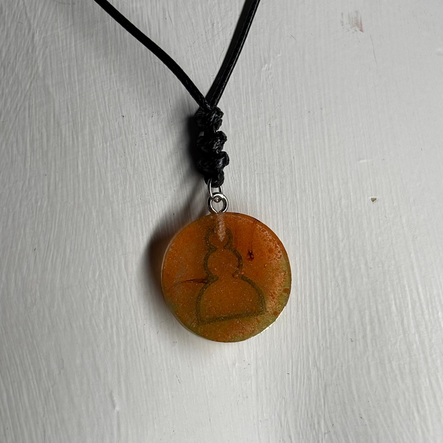 Orange Pawn - Handmade Resin Chess Necklace