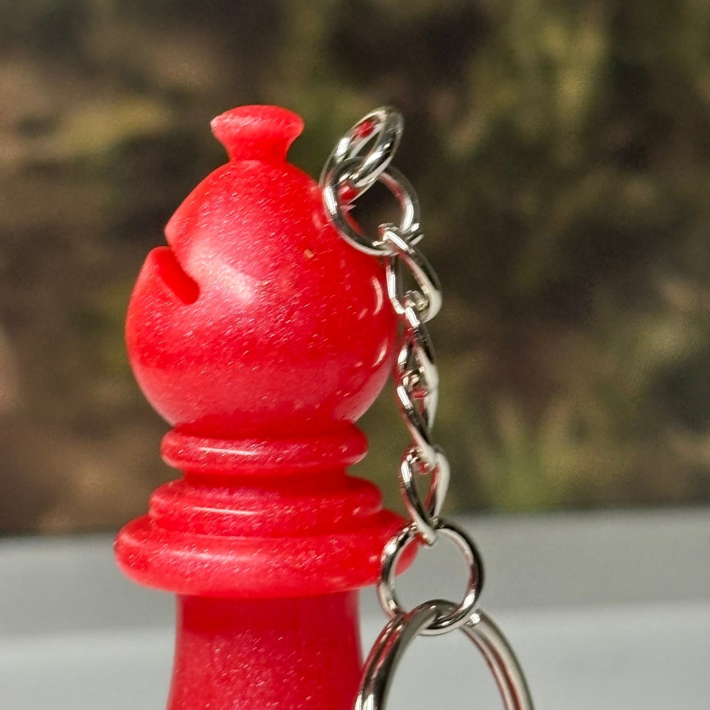 Fire Red Bishop - Handmade Resin Keychain - Large Edition