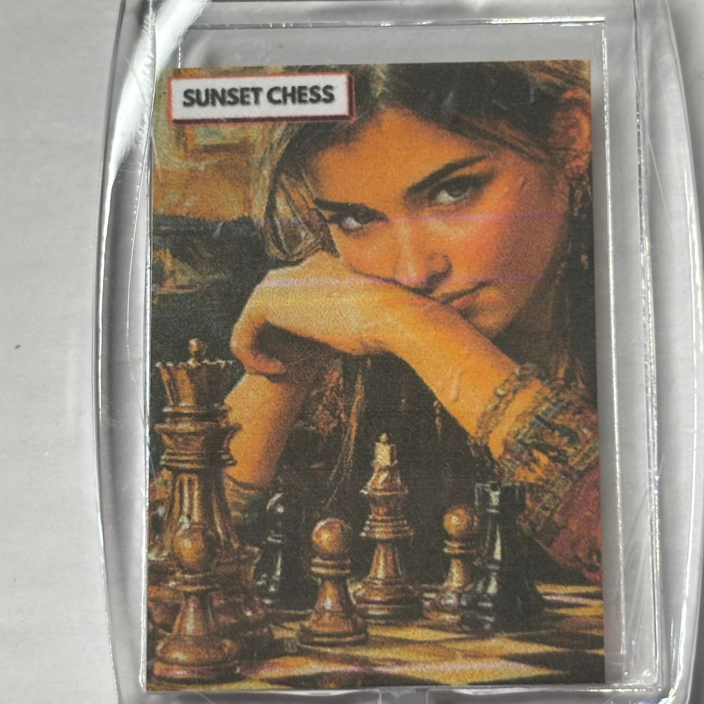 Her Gaze - Chess  Photo Keychain