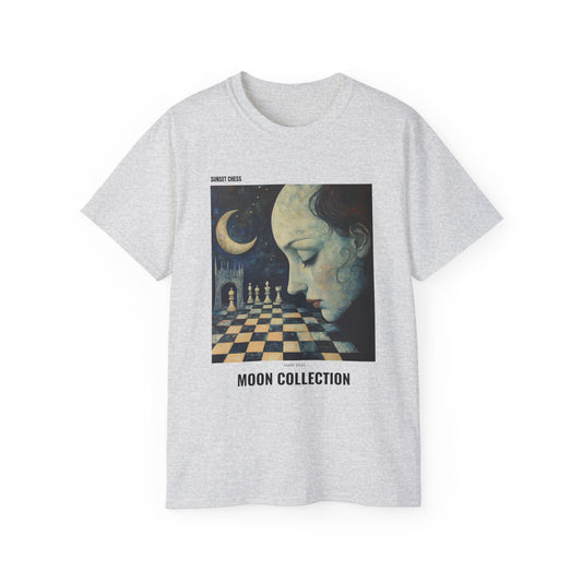 Woman Moon Play - Light Gray Chess T Shirt