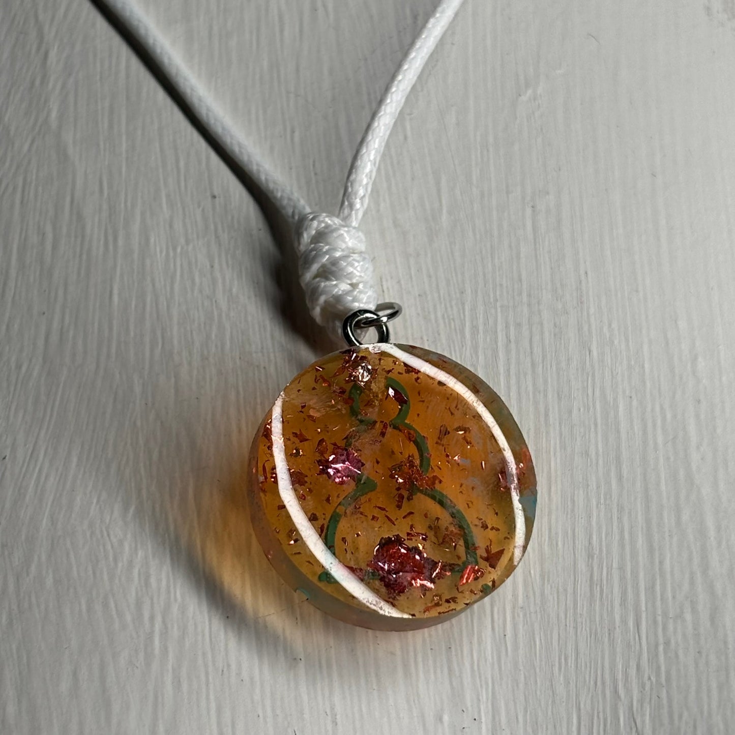 Amber Blue Pawn - Handmade Resin Chess Necklace