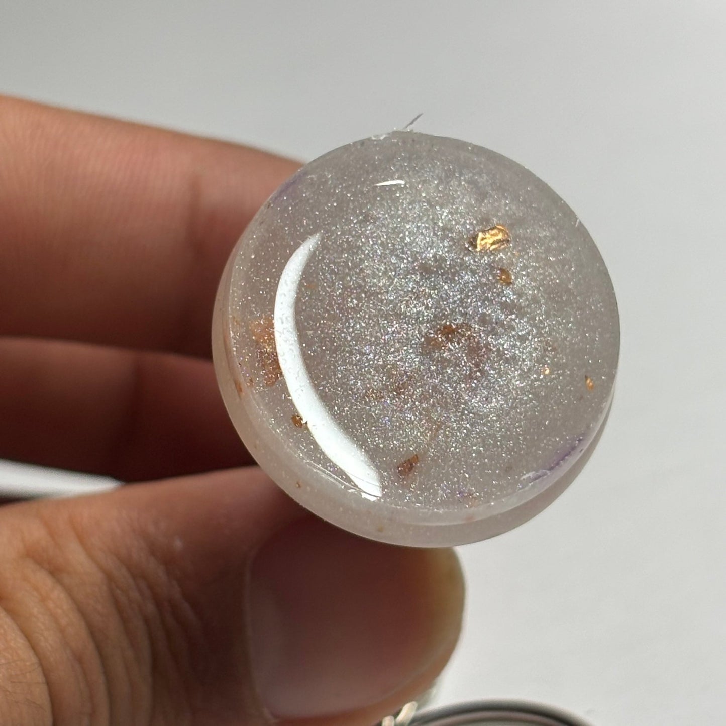Purple White Crystal Queen - Handmade Resin Keychain