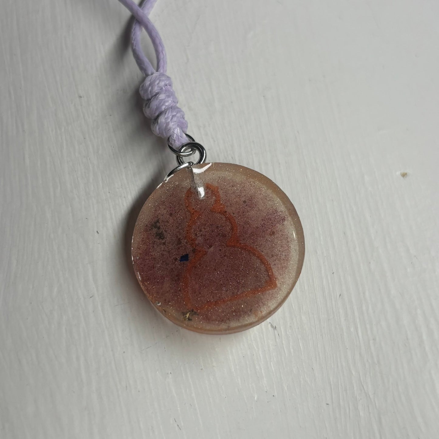 Vintage Orange Pawn - Handmade Resin Chess Necklace