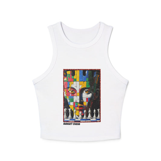 The Painted Face - Women's White Chess Tank Top