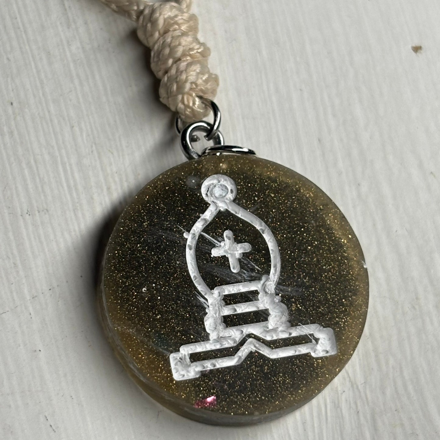 Rich Green Bishop - Handmade Resin Chess Necklace