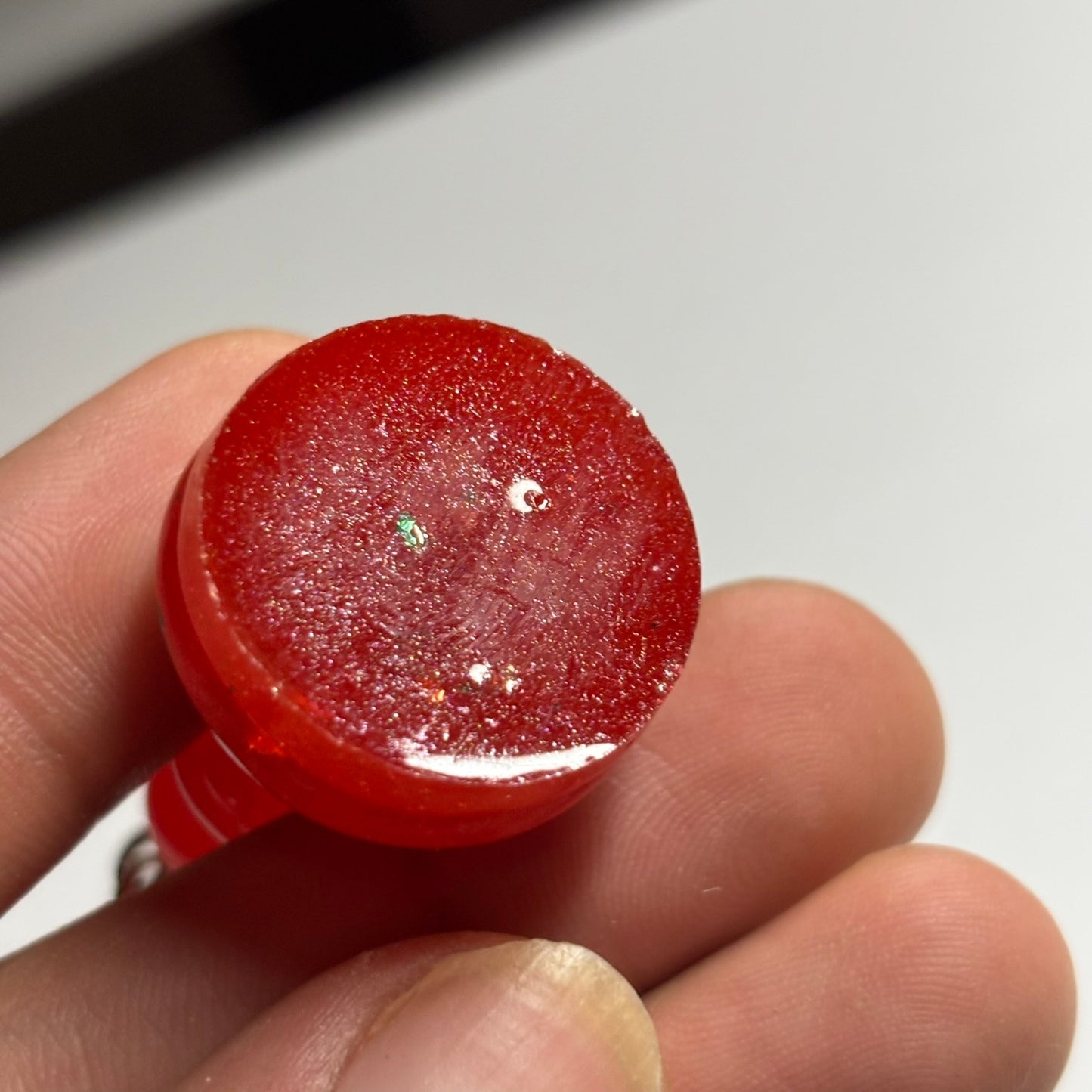 Cherry Red Bishop - Handmade Resin Keychain