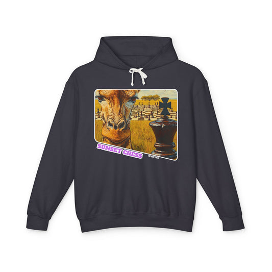 Giraffe With The King - Black Chess Hoodie