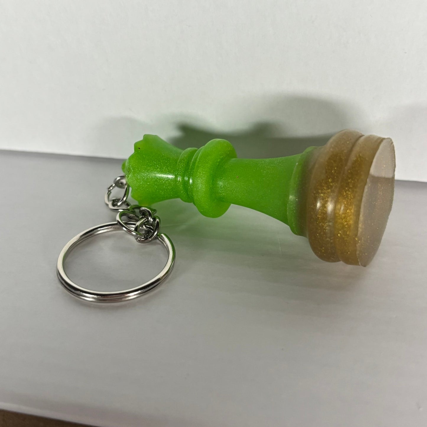 Brown Bottom Handmade Resin Keychain - One of a Kind Design