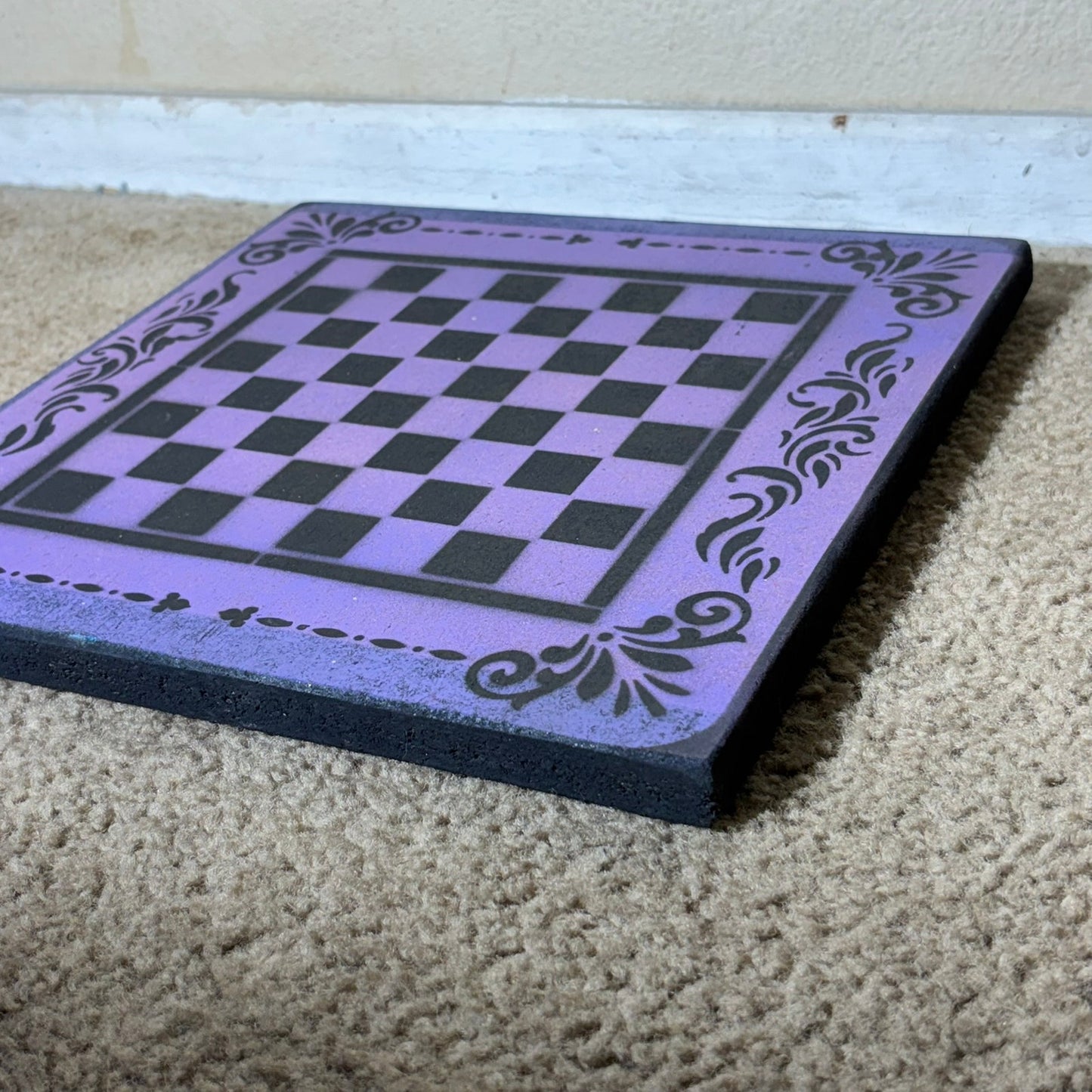 Purple Night - Painted Chess Board