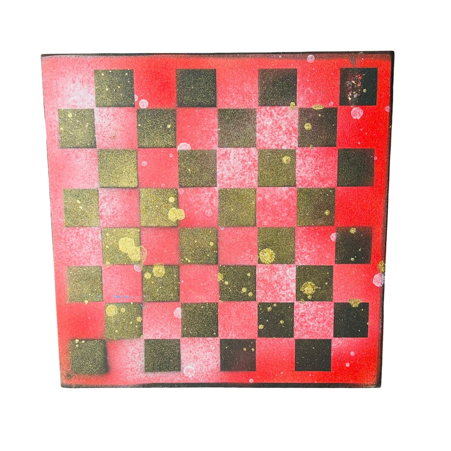 Goldish Red Fever - Painted Chess Board