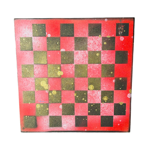 Goldish Red Fever - Painted Chess Board