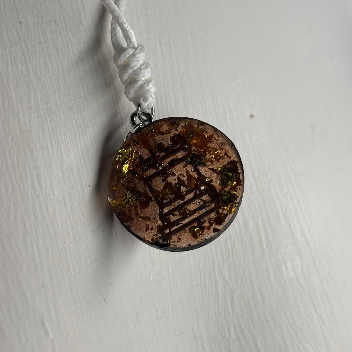 Amber Rook - Handmade Resin Chess Necklace