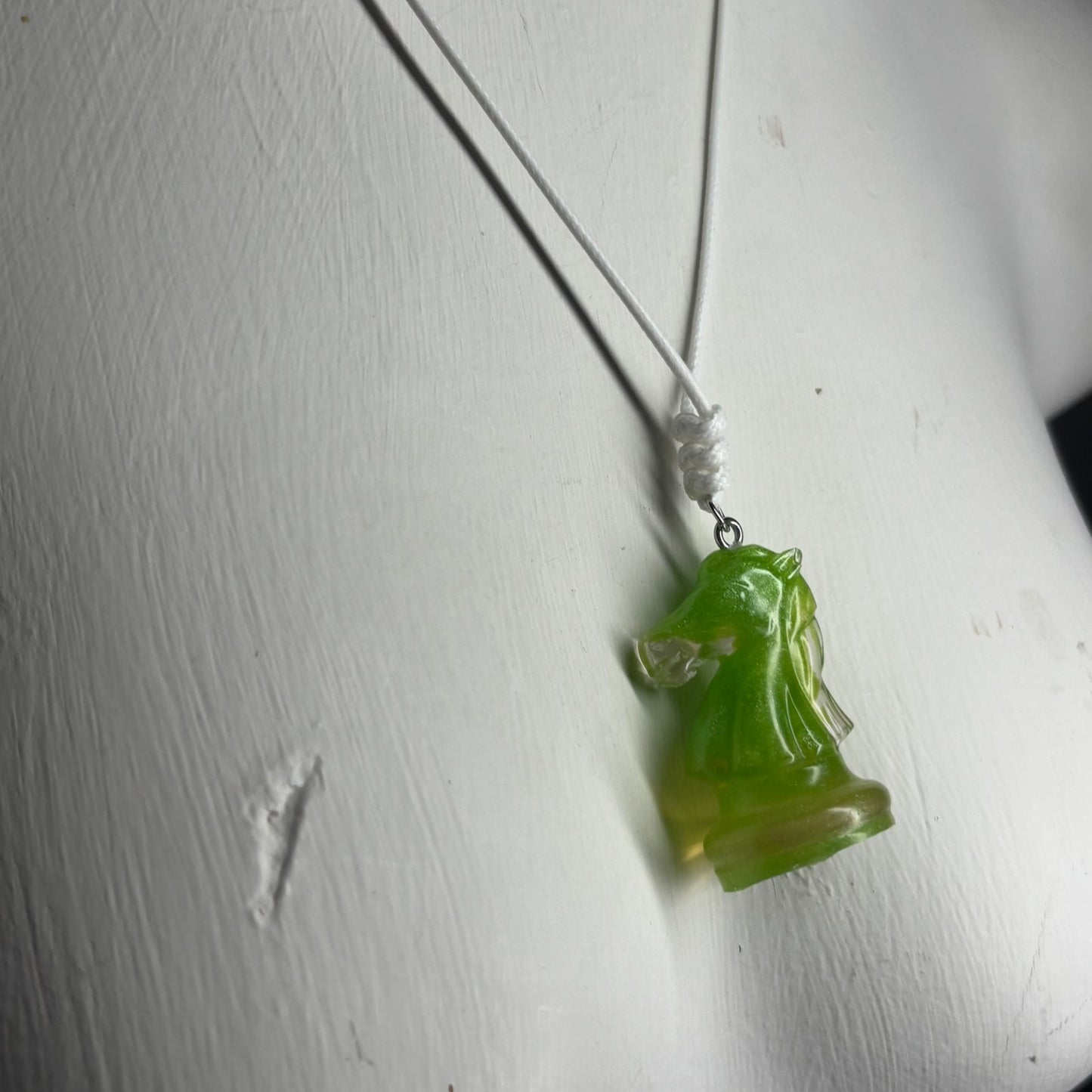 Green Knight - Handmade Resin Chess Necklace