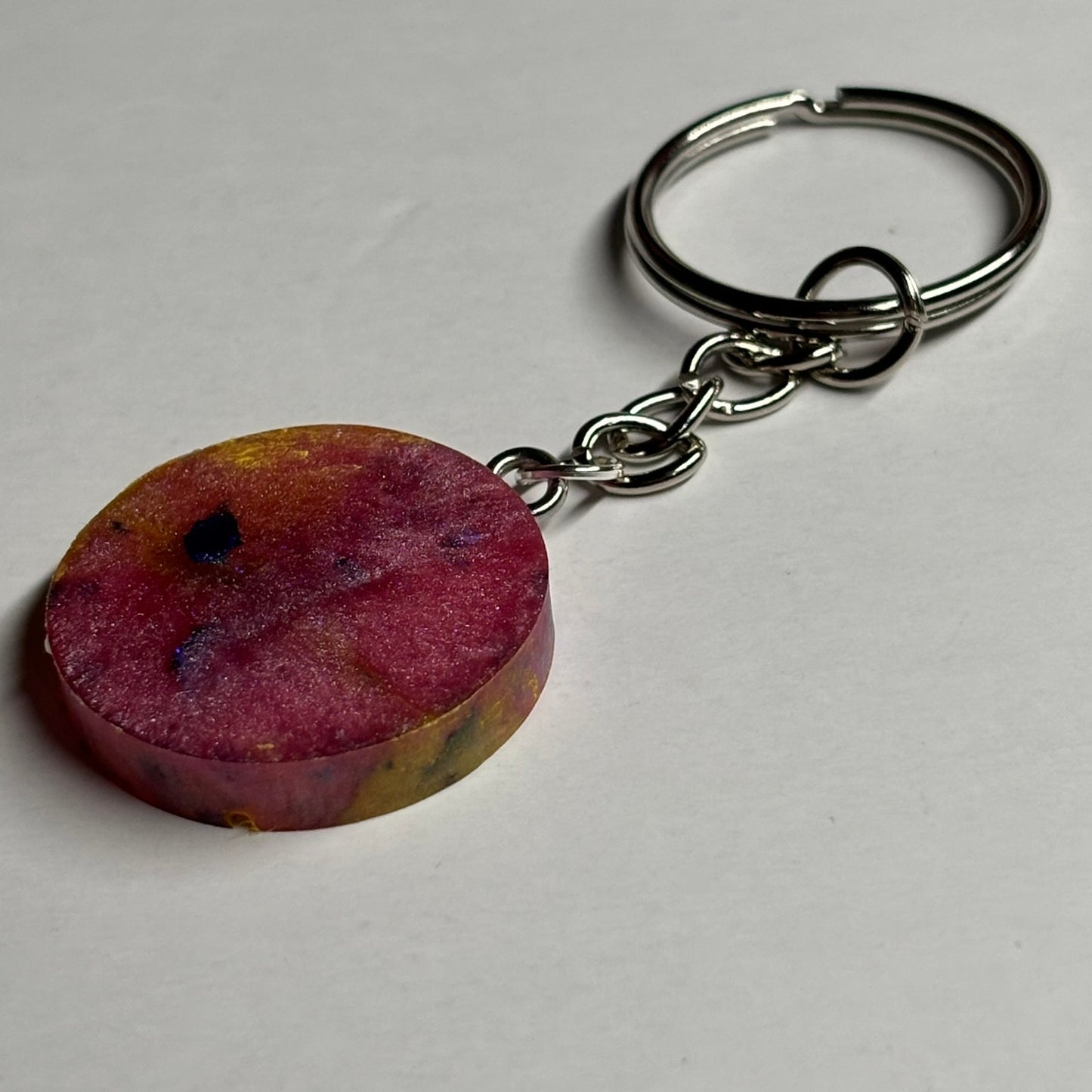 Pink Yellow Bishop - Handmade Resin Keychain
