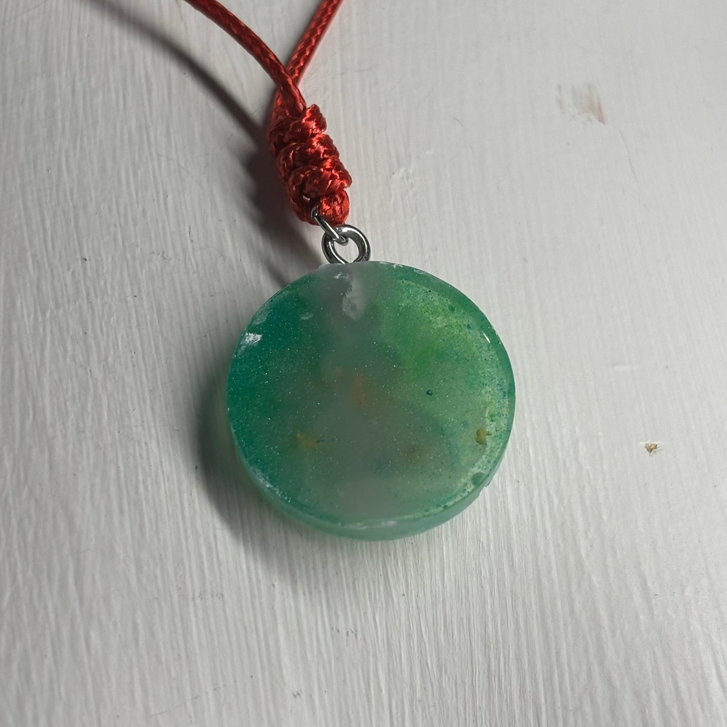 Simple Green Pawn - Handmade Resin Chess Necklace