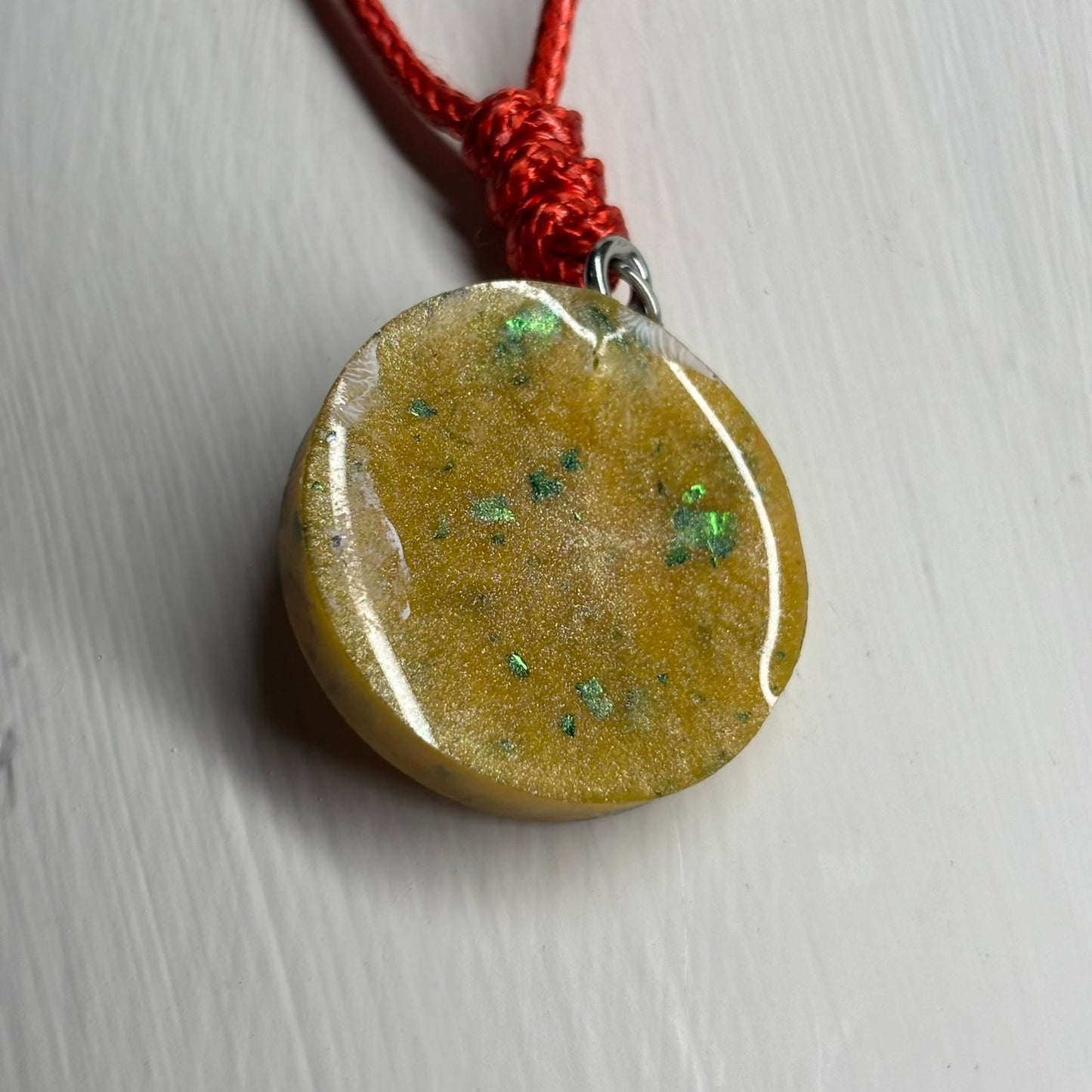 Tattered Yellow Pawn - Handmade Resin Chess Necklace