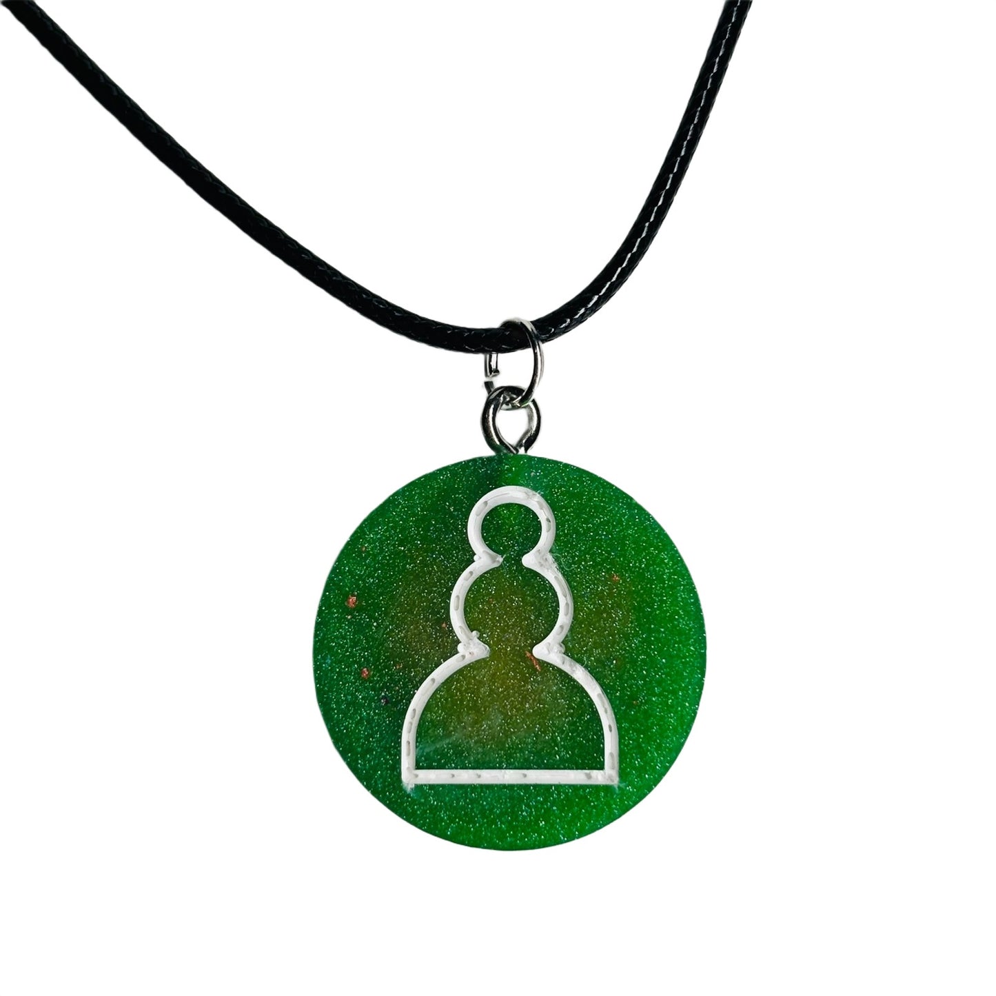 Green Pawn - Handmade Resin Chess Necklace