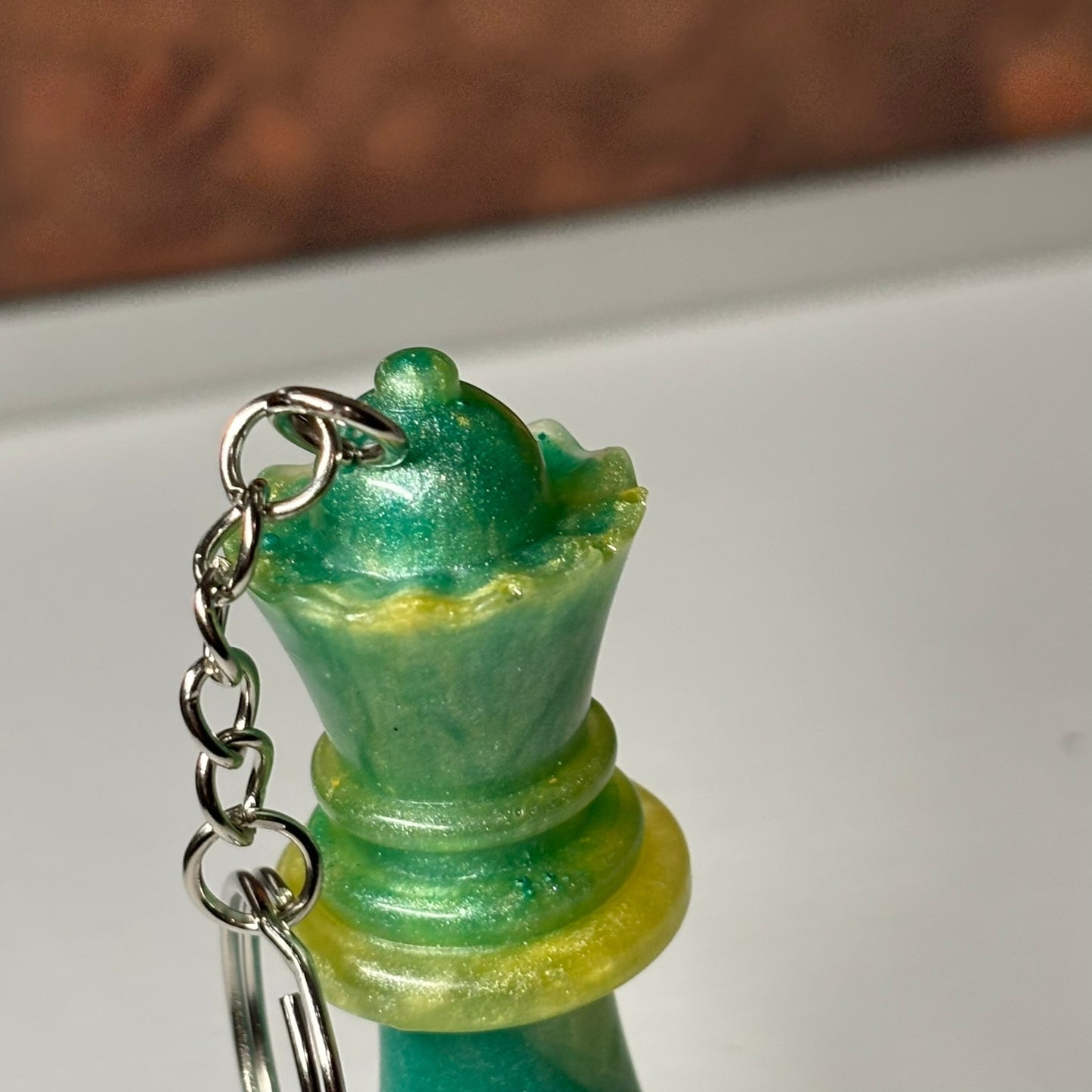 Green Forest Queen - Handmade Resin Keychain - Large Edition