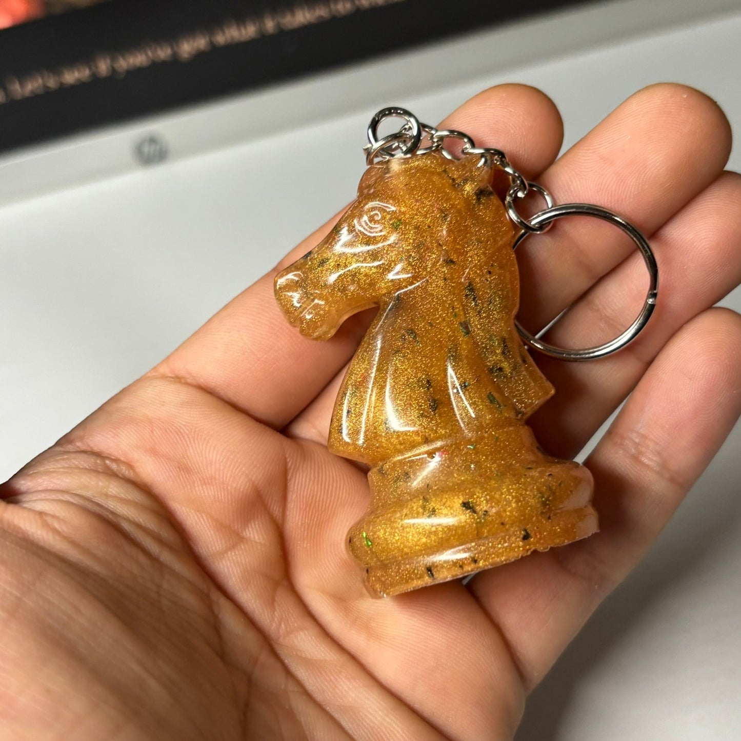 Spotted Royal Yellow Knight - Handmade Resin Keychain - Large Edition