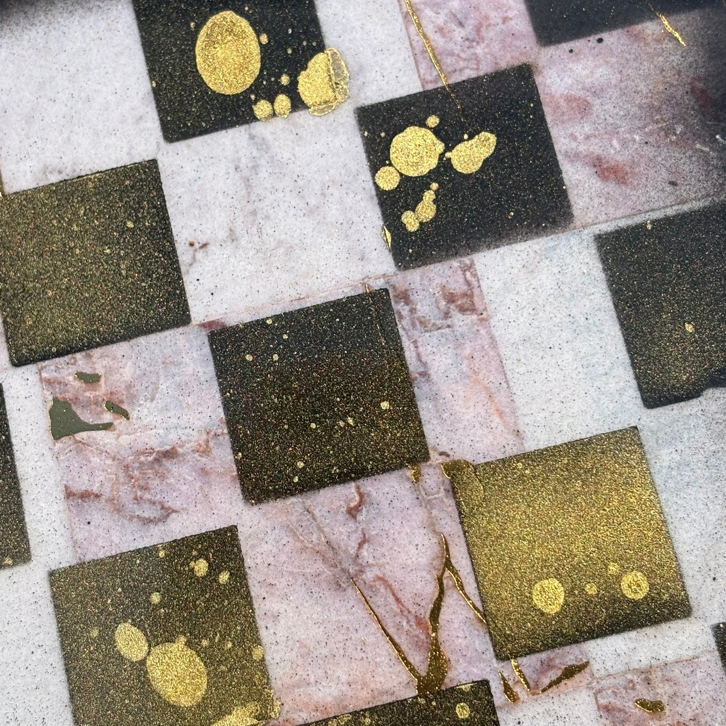 Pink Marble - Resin Coated Chess Board