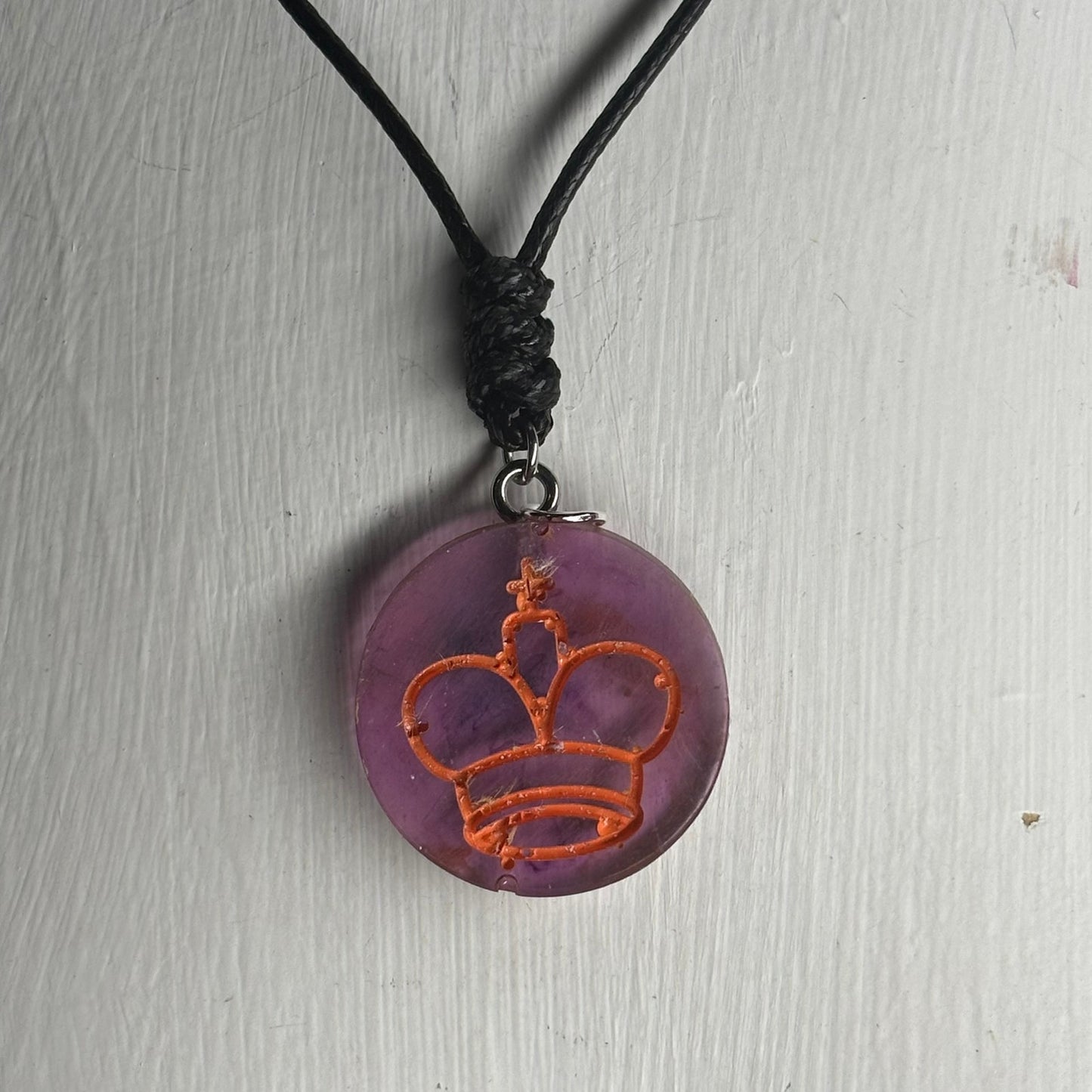 Purple King - Handmade Resin Chess Necklace