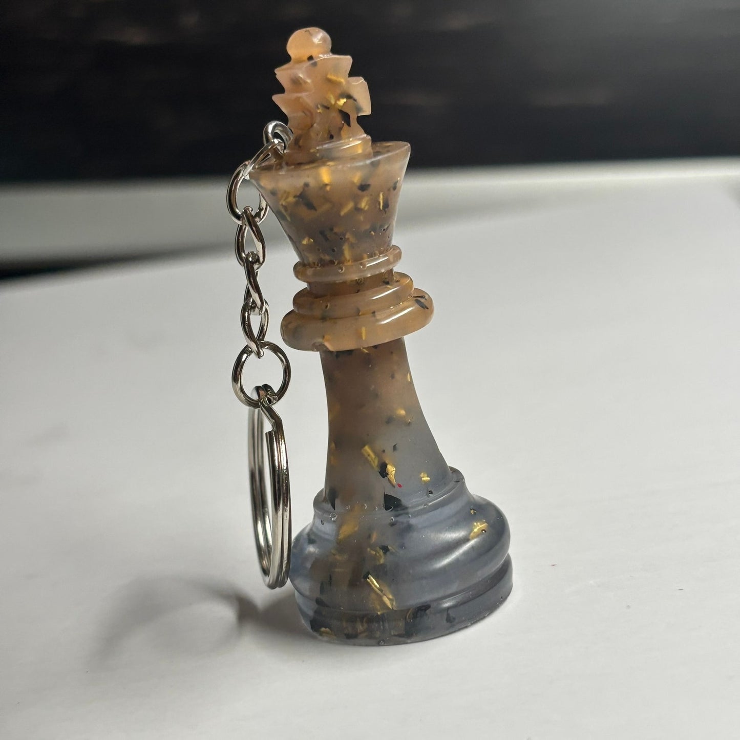 Royal Brown/Silver King - Handmade Resin Keychain