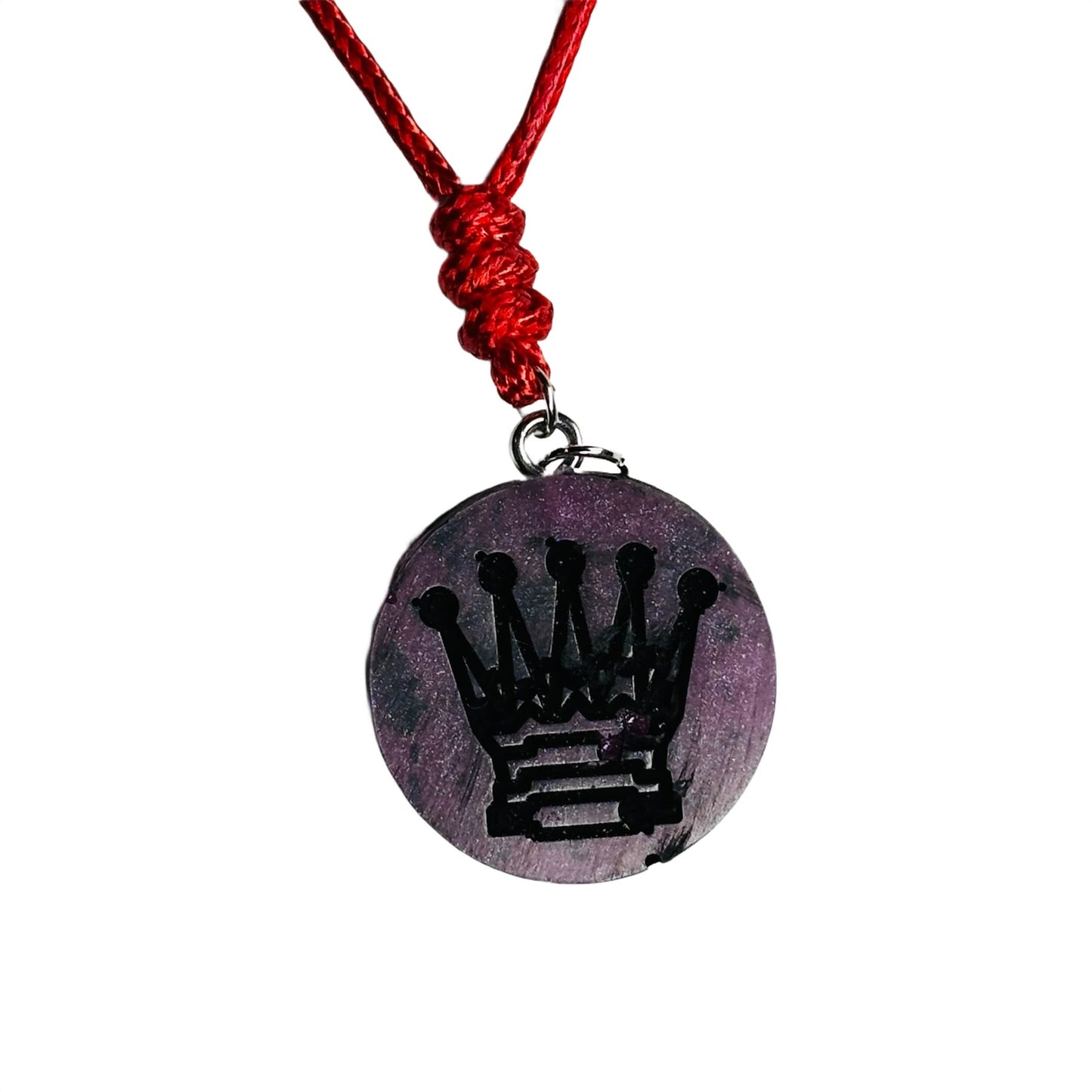 Purple Queen - Handmade Resin Chess Necklace