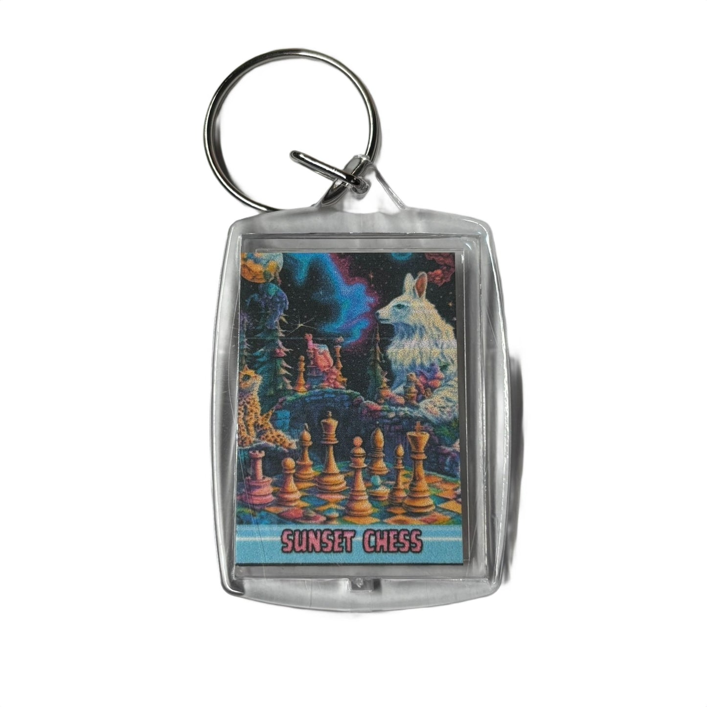 Fantasy Land - Sunset Chess Photo Keychain