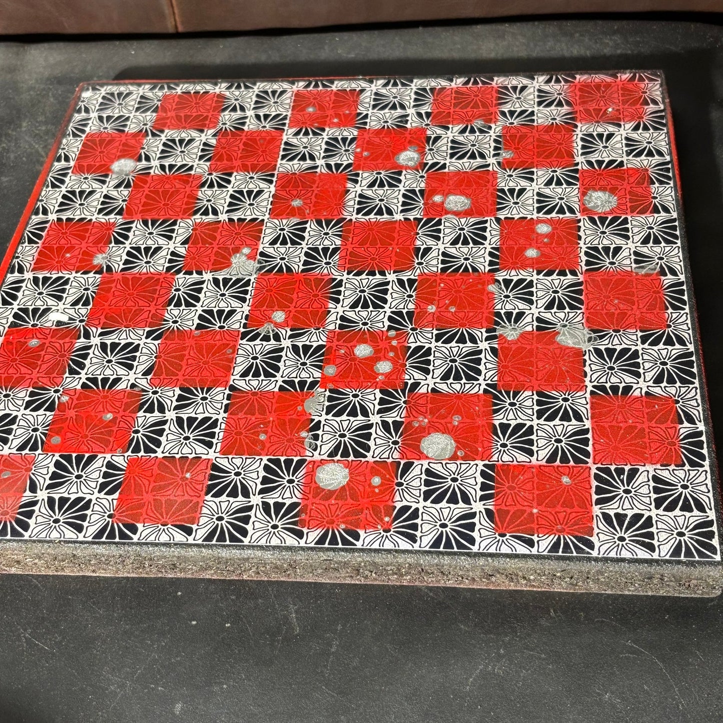Vintage Shining Red - Scrapbook Chess Board