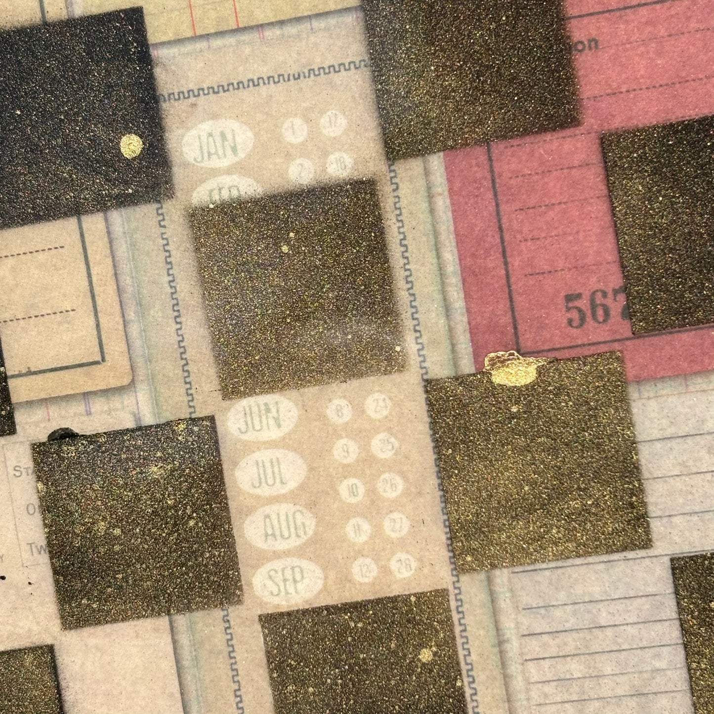 Old Scholl Collage - Resin Coated Chess Board